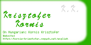 krisztofer kornis business card